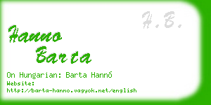 hanno barta business card